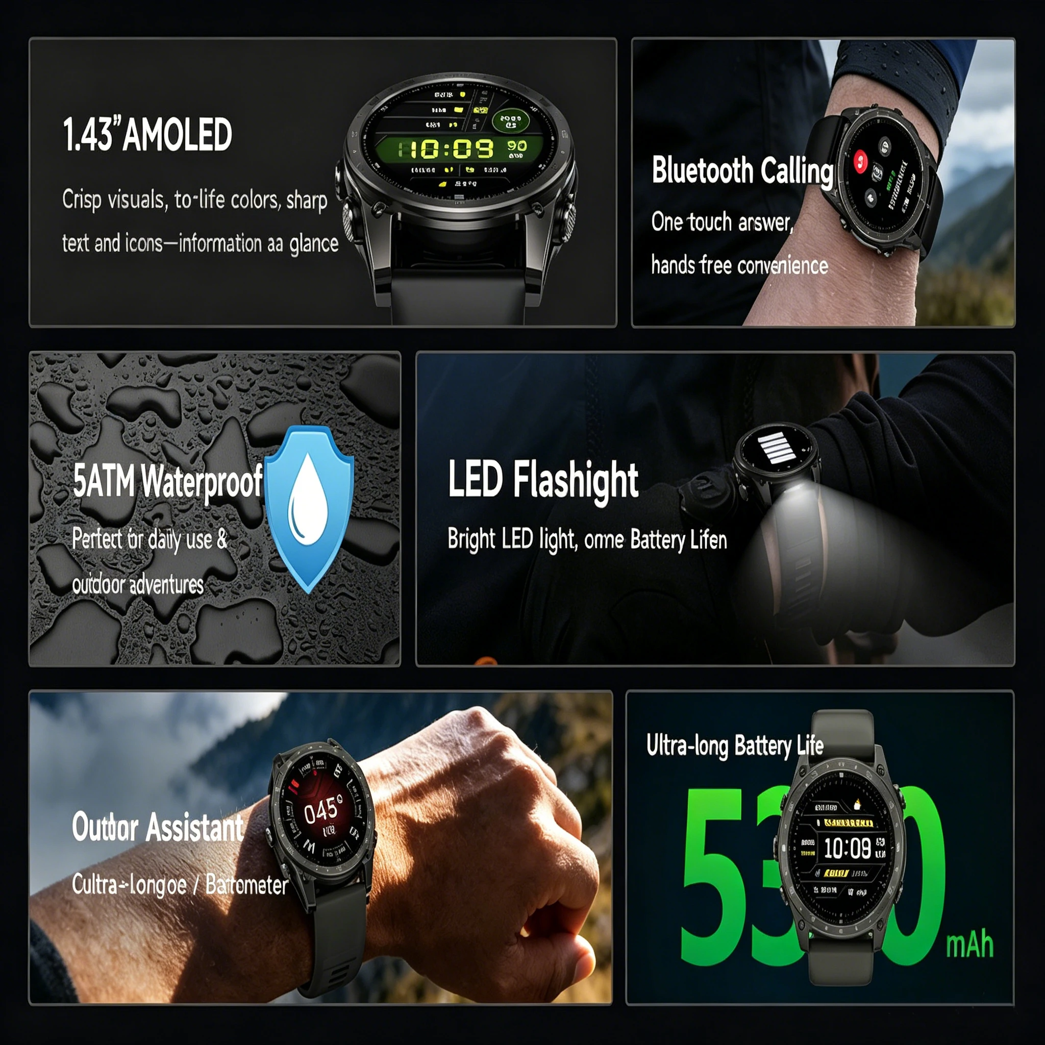 2026 T8pro Sport Smart Watch 1.43inch Health Monitoring Men Watch for Outdoor 5.4Bluetooth Call Waterproof Smartwatch