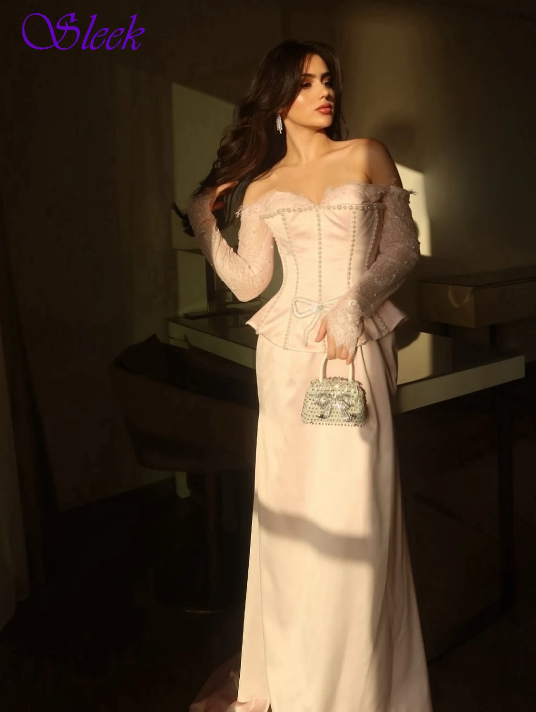 

Customized Straight Boat Neck Cap Sleeve Elegant Delicate Evening Dress Formal Modern Celebrity Gowns Fashion Prom Dress