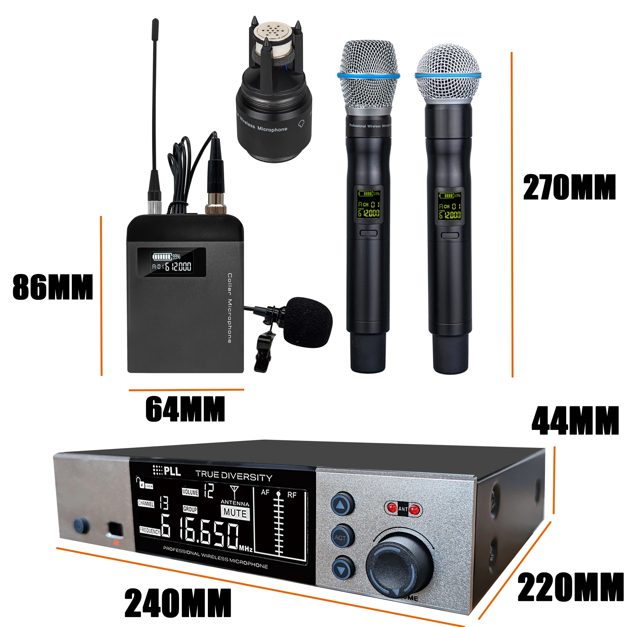 Leicozic 1 Channel Microphone Condensor BETA87 UM1D Wireless Microfone Radio System Professional Inalámbrico Microfono BETA58