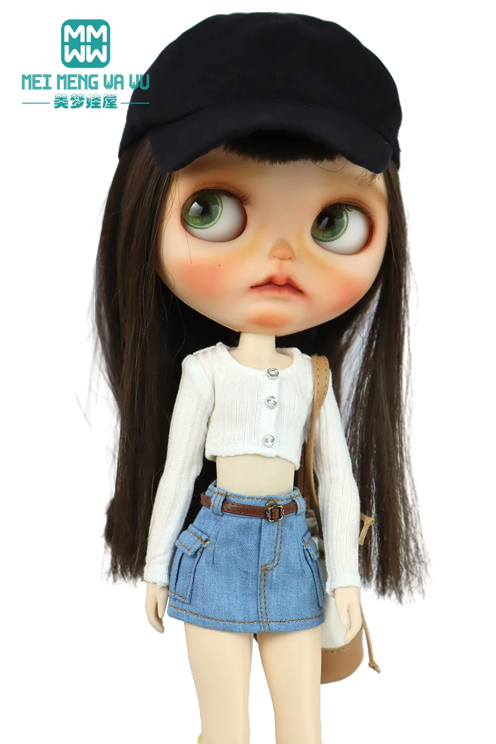 28 cm Blyth-Puppenkleidung, modische bonbonfarbene Blusen, Mini-Jeansröcke für OB23 OB24 Azone-Puppenzubehör – Detail 31
