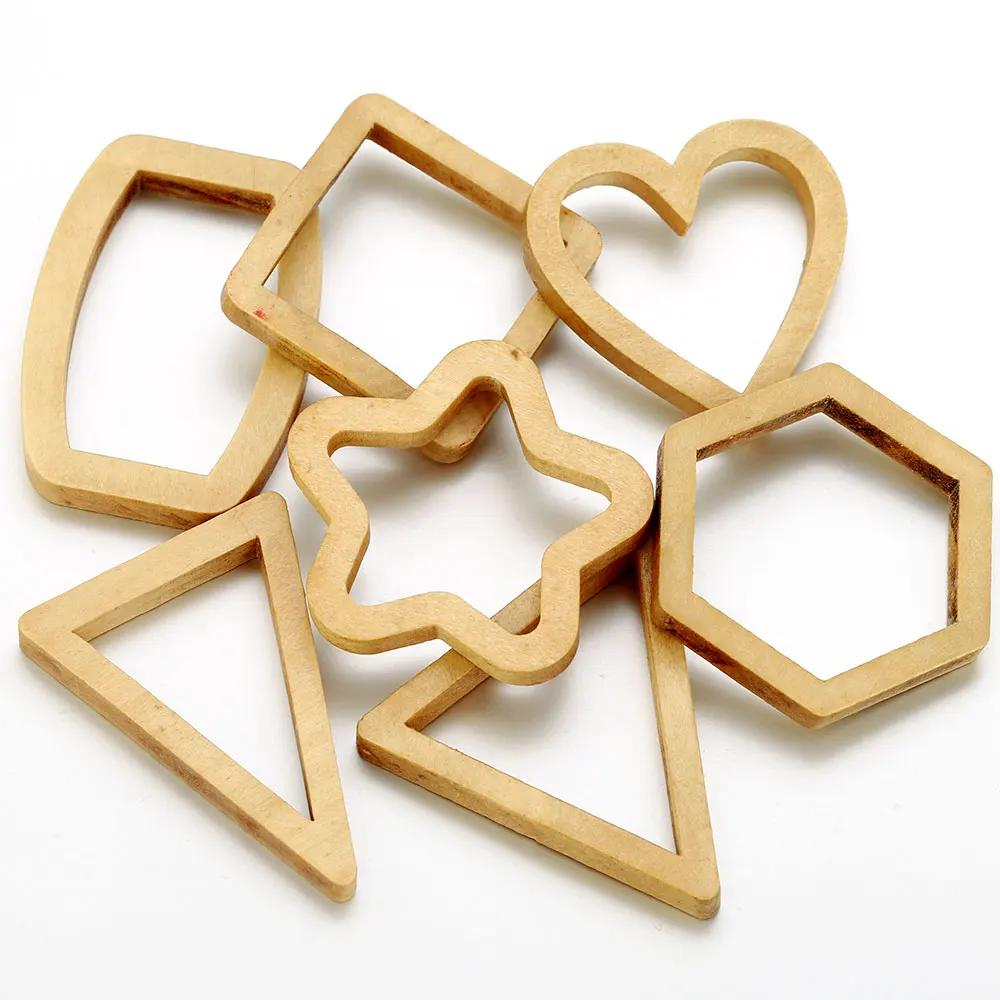 10pcs Wood Heart Square Silicone Mold for DIY Jewelry Making UV Resin Cameo Pendant Charms Bezel Frames Earrings Crafting view 5