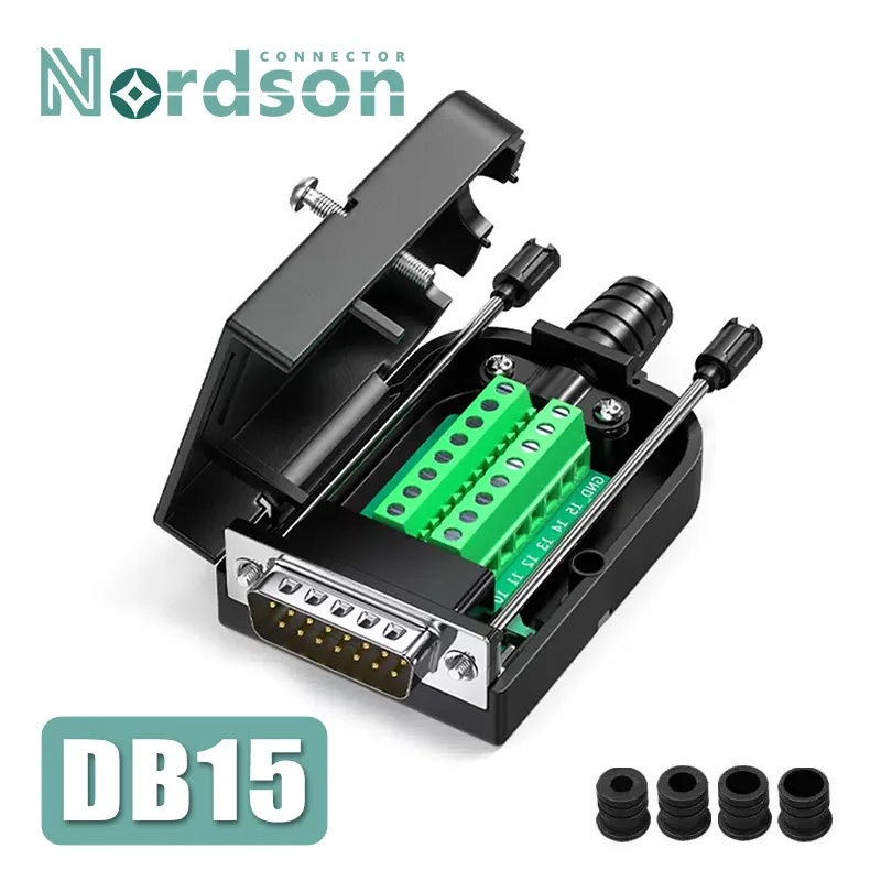 15Pin Connector D-SUB Adapter DB15 Breakout Board Male Terminal Adapter Board Module 15 pin Connector Plug with Case Sub Board