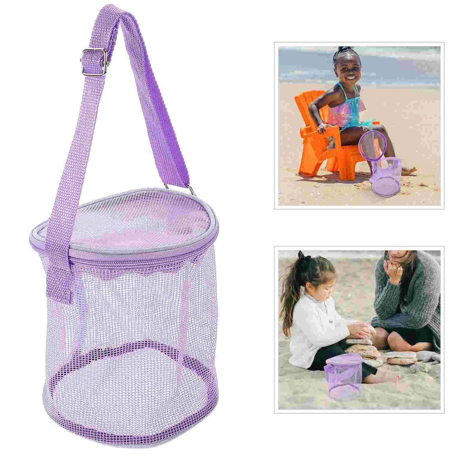 Sac de rangement de plage pour enfants, grande capacité, filet, approvisionnement, sable, jouet, portable, enfants, E27