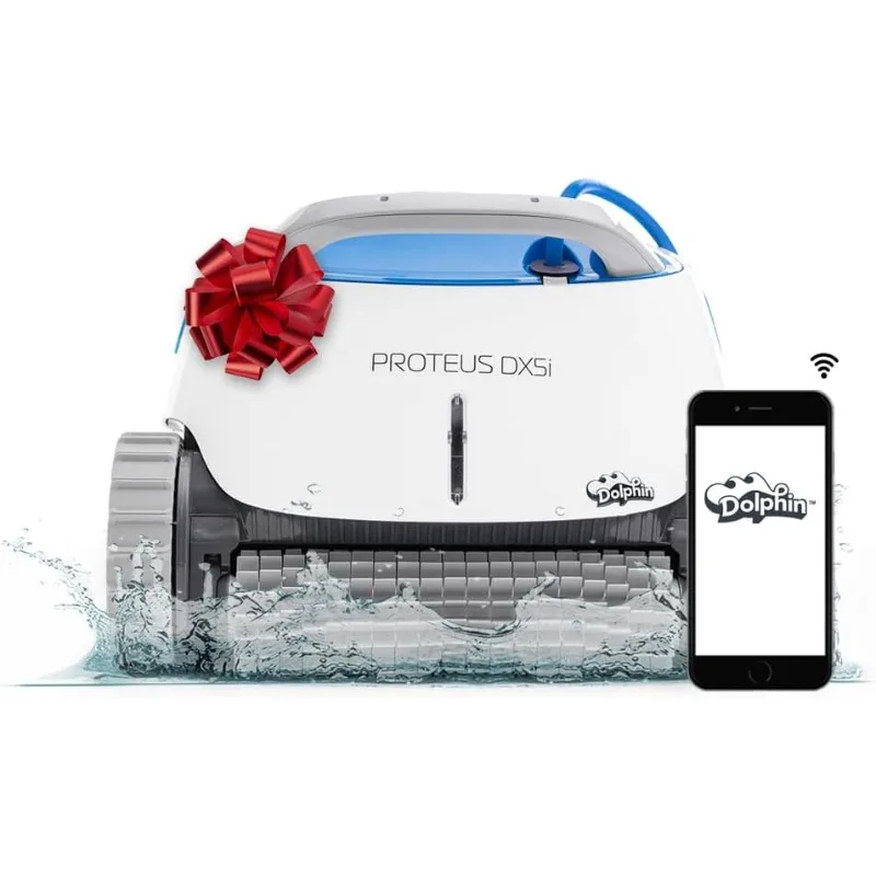 Dolphin Proteus DX5i Wi-Fi Automatic Robotic Pool Vacuum Cleaner, Wall Climbing, Waterline Scrubber Brush, Ideal