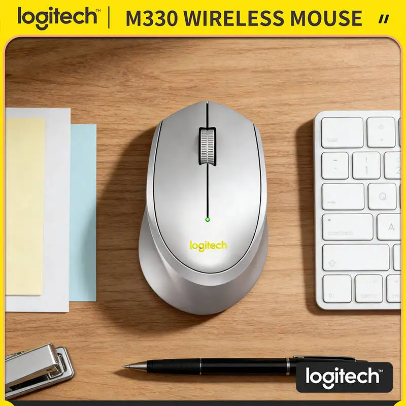 

Беспроводная мышь Logitech M330, бесшумный щелчок, 2,4 ГГц, эргономичный дизайн, оптическое отслеживание для домашнего офиса, ноутбука, ПК, Mac Linux, настольного компьютера