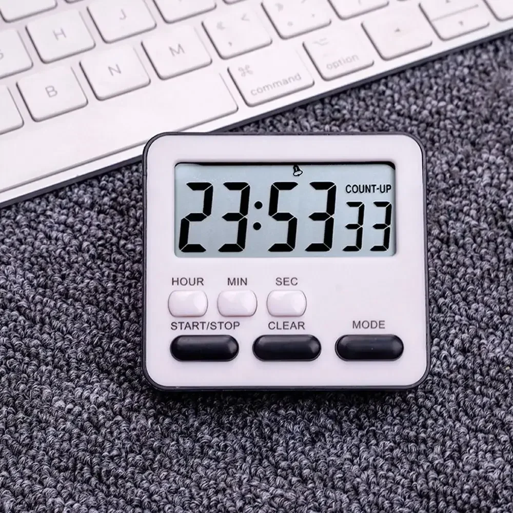 Multifunction Digital Timer Magnetic ABS Material Silent Countdown Alarm Clock for Kitchen Cooking Study Exercise Classroom Use