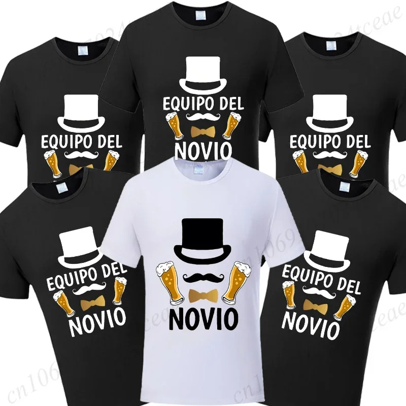 Spanish DDS Bachelor Party Best Man T-shirt Team EVG Groom Groomsman Tshirt Boyfriend Single Farewell Tees Funny Beer Y2k Tops