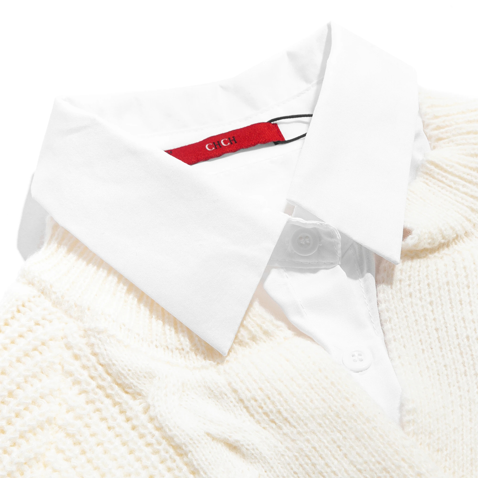 CHCH Camicette da donna Nuova moda autunnale Splicing Design Camicia femminile lavorata a maglia a maniche lunghe Top da pendolare da donna eleganti avanzati