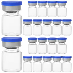 20pcs Glass Vials Small Glass Storage Bottles Liquid Medicine Vial With Caps 5ml