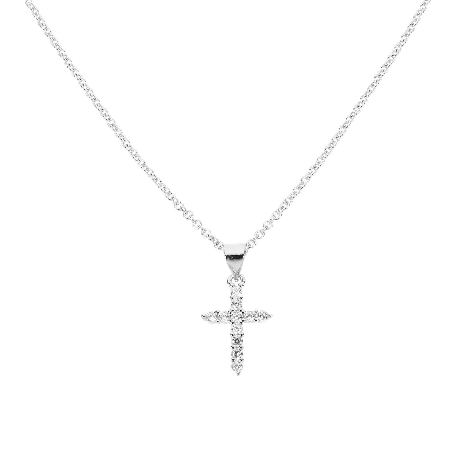 

Women Elegant Pendant Silver Neck Pendant Plated Copper Smooth Fashion Jewelry Gift Mom Daughter