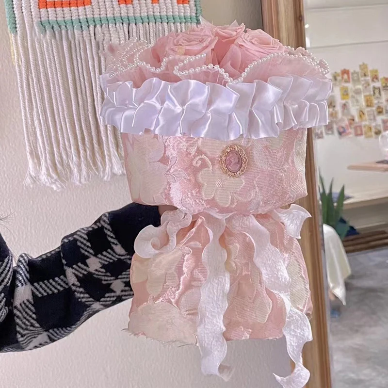 Nastro in poliestere stropicciato, fiocco per Bouquet, corda per rilegatura, confezione regalo, borsa floreale, filigrana, decorazioni natalizie, 2.5cm * 10 yarde