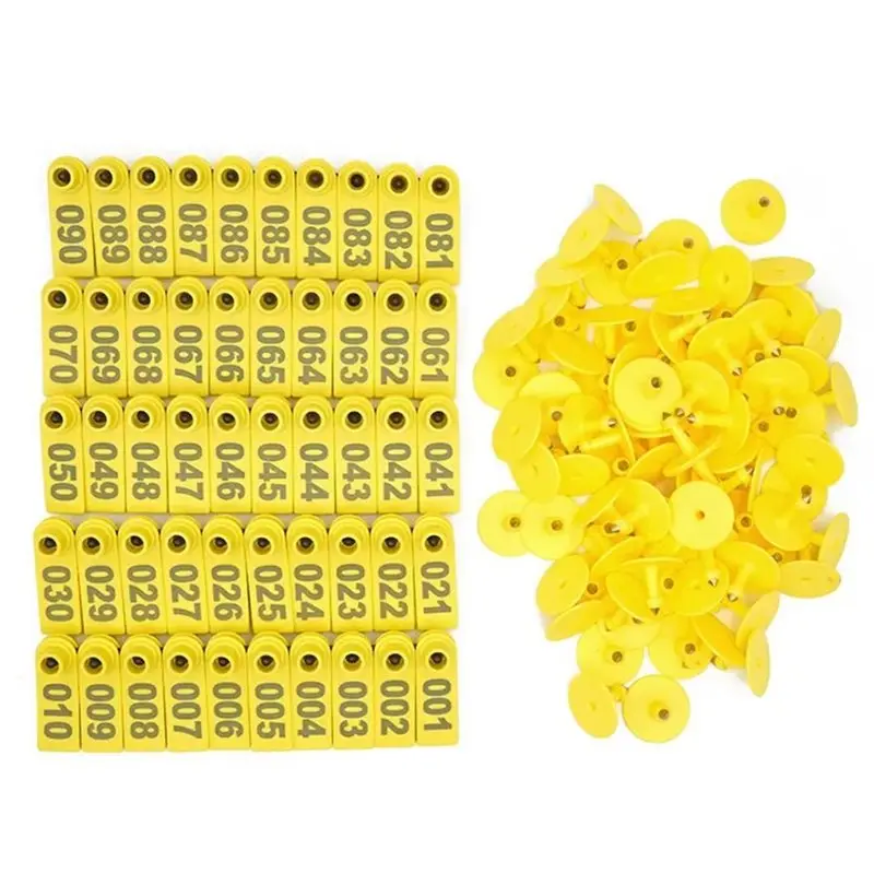 AB41-Sheep Ear Tags Numbers 001 To 100, Numbered Tags, No Pliers Required For Livestock Identification