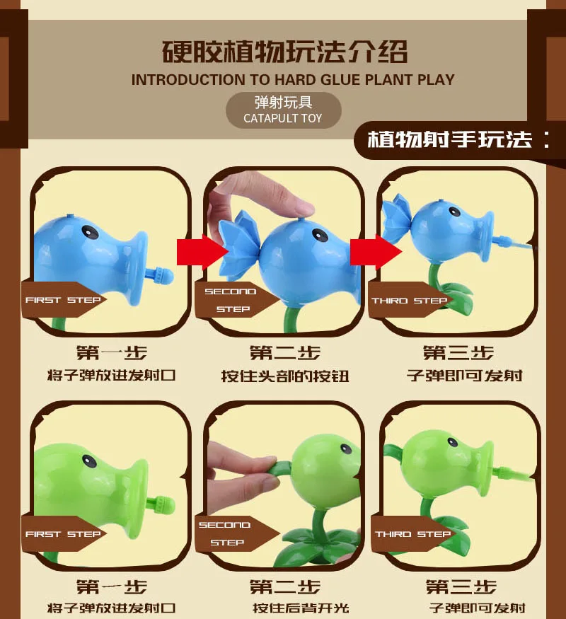 PVZ PLANTS VS. ZOMBIES 2 Anime-Figur aus Hartgummi: Peashooter, Sonnenblume, Cabbage-Pult – Lustige PVC-Modell-Spielzeuge, Puppen, Weihnachtsgeschenke für Kinder – Detail 25