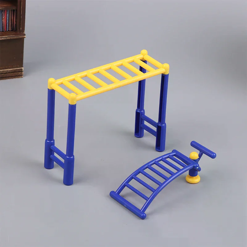 1/12 Dollhouse Park Fitness Equipment Model Dollhouse Simulation Sportscene Ornament Micro Scene Construction Props Pretend Toy