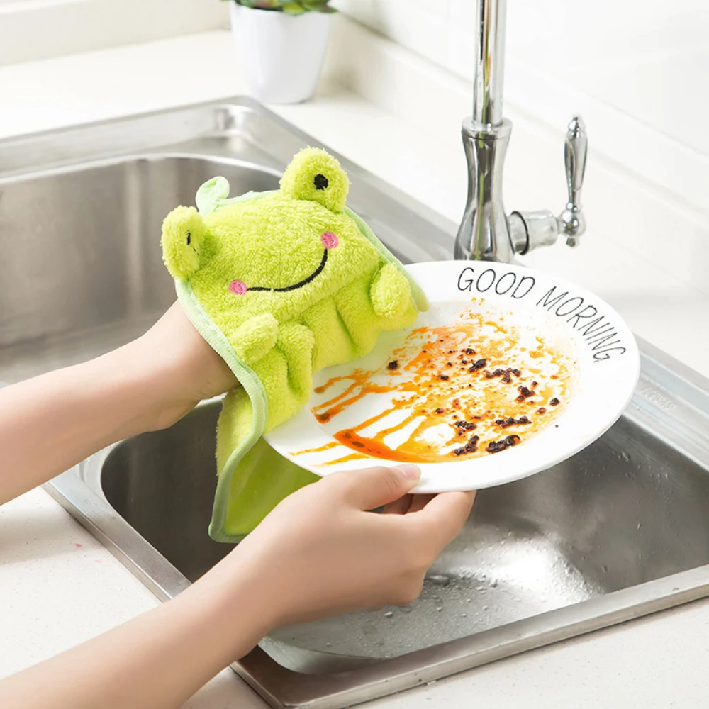 Baby Nursery Hand Towel Bath Towels Toddler Soft Plush Cartoon Animal Wipe Hanging Bathing Towel For Children kitchen Towel