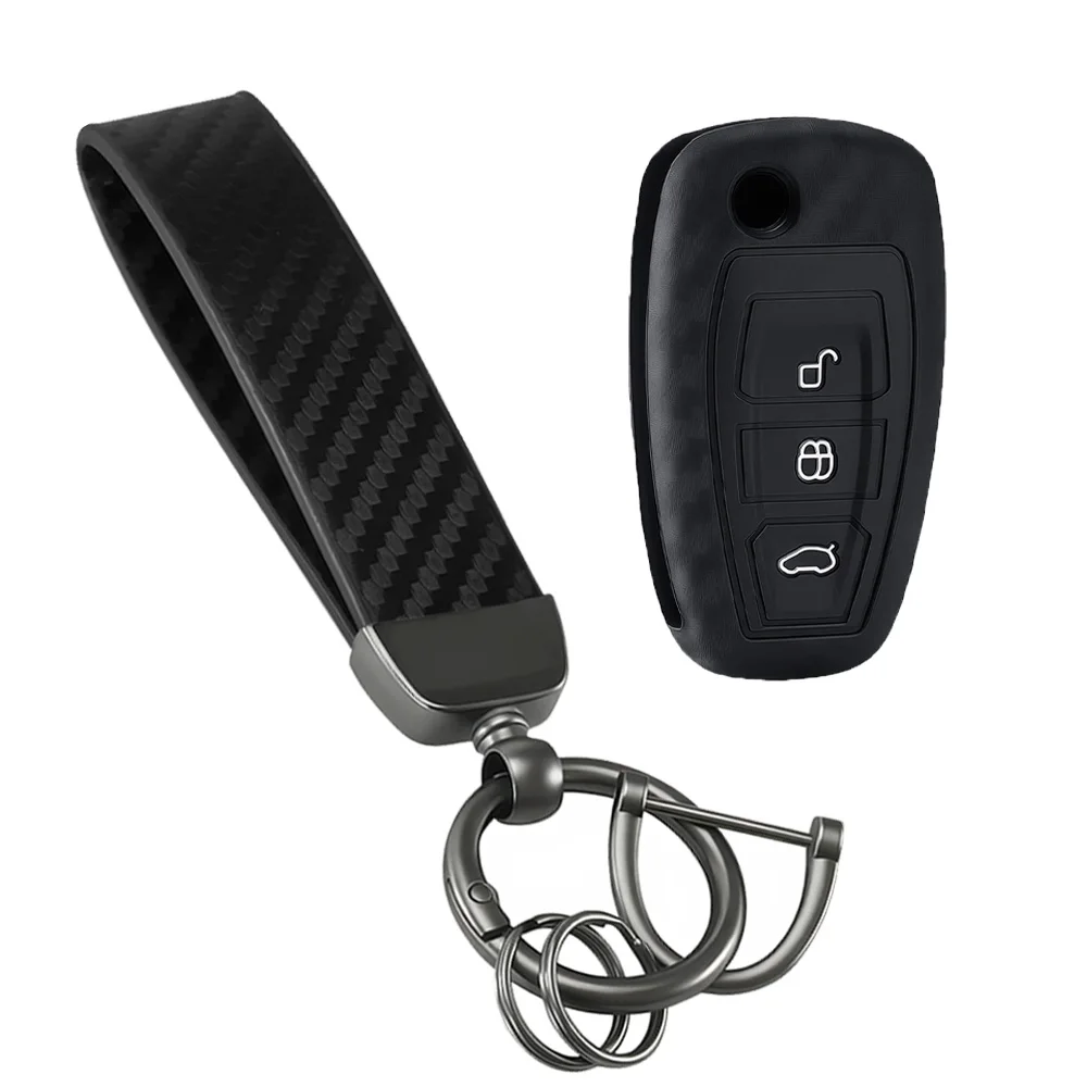 Silicone Car Remote Key Fob Cover Case for Ford Ranger C-Max S-Max Focus MK3 Galaxy Mondeo Transit Tourneo Custom Accessories