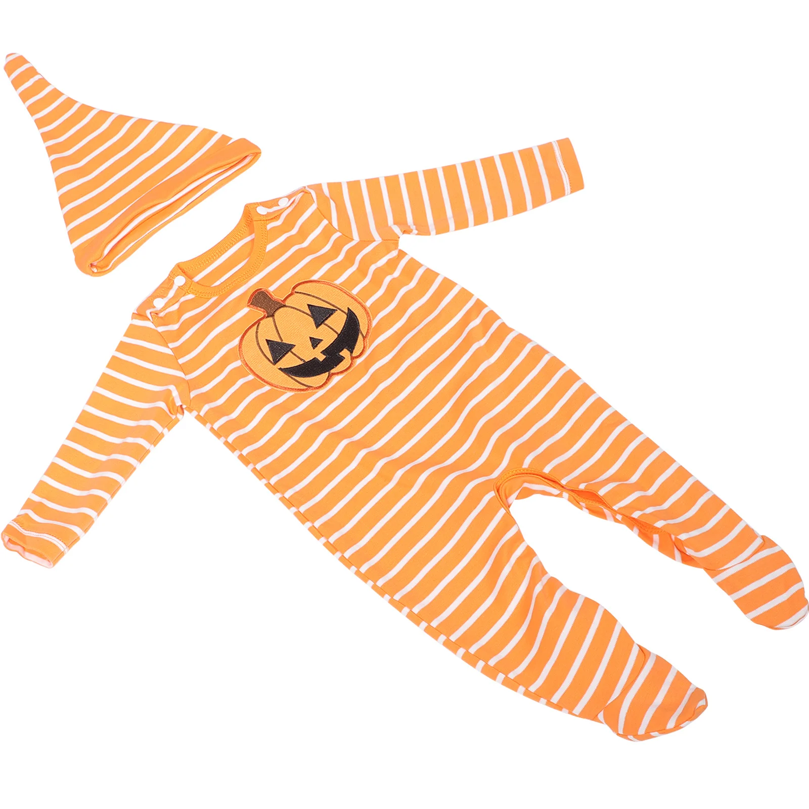 

1 комплект, комбинезон на Хэллоуин для новорожденных, боди с длинными рукавами и тыквой, шляпа, комбинезон для младенцев, детский костюм, праздничный наряд, праздничная одежда