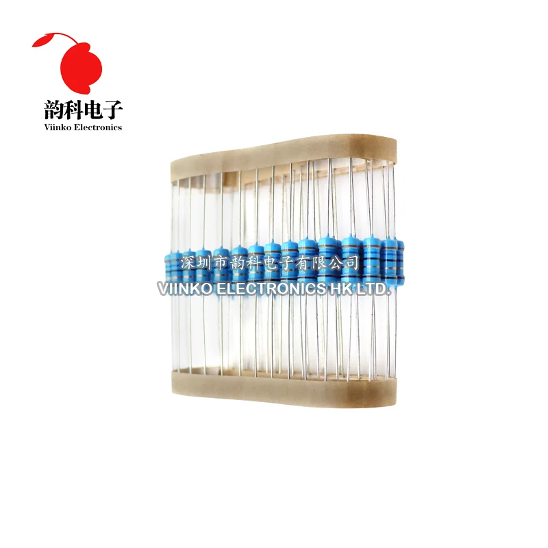 50pcs 1W Metal film resistor 1% 0.1R ~ 2.2M 10R 22R 47R 100R 330R 1K 4.7K 10K 22K 47K 100K 330K 470K 1 10 22 47 100 330 1M ohm