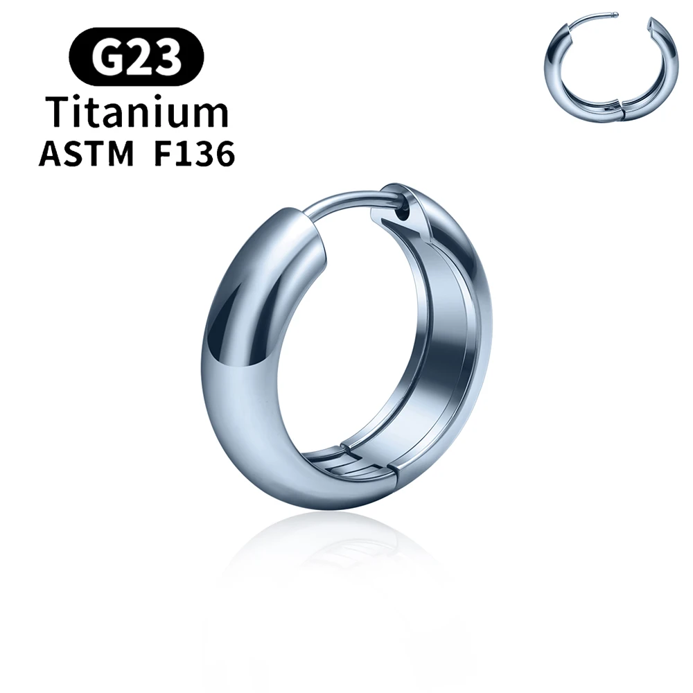 ASTM F136 G23 Titanium Hoepel Oorbellen 20G Scharnierende Vrouwen Mannen Kraakbeen Tragus Helix Kwab Piercing Ronde Oor Ring Lichaam sieraden