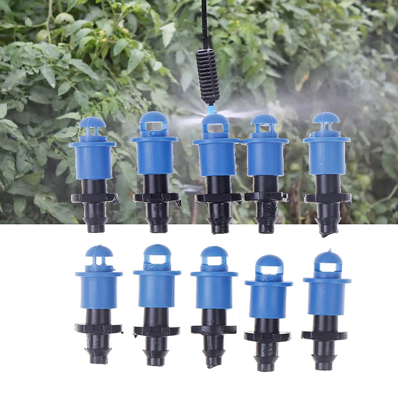 10Pcs Garden Simple Refractive Atomized Micro Jet Nozzle Watering Irrigation Drip For 1/4 Inch Hose Greenhouse Mist Sprayer