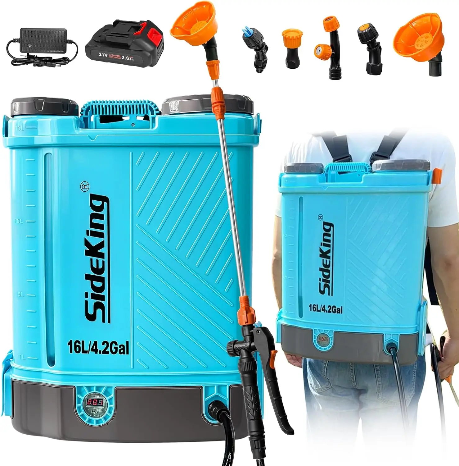 

Battery Powered Backpack Sprayer 4 Gallon 0-100 PSI Adjustable Pressure Sprayer Compatible with Makita 18V Battery