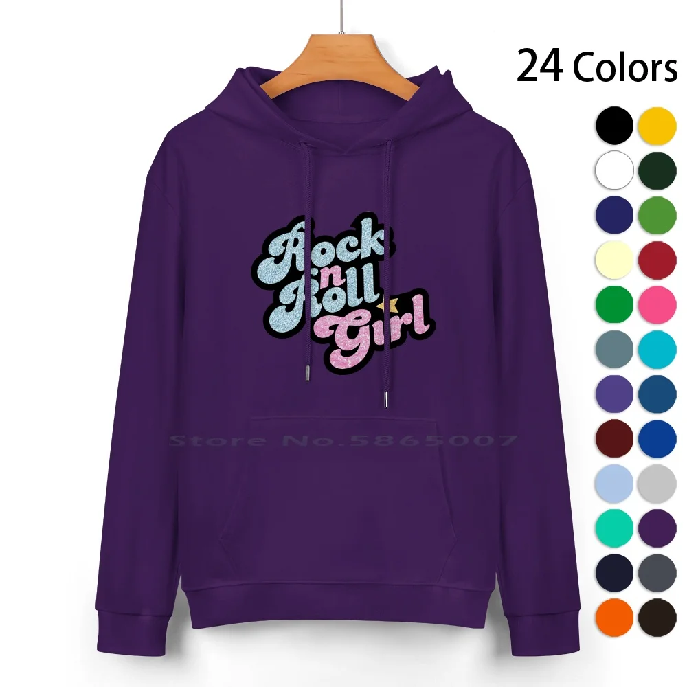 

Rock N' Roll Girl Pure Cotton Hoodie Sweater 24 Colors 70s Curly Darla Sherman Disco Girl Glitter And Roll N Roll Sassy