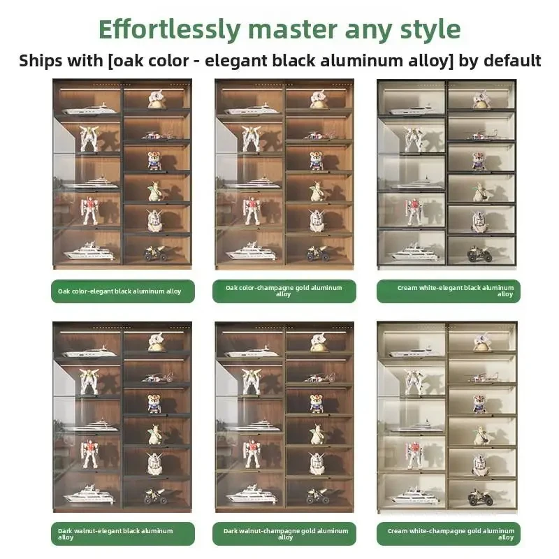 custom.Solid Oak Wood Glass Door Handmade Customizable Home Furniture Display Cabinet Models & Collectibles