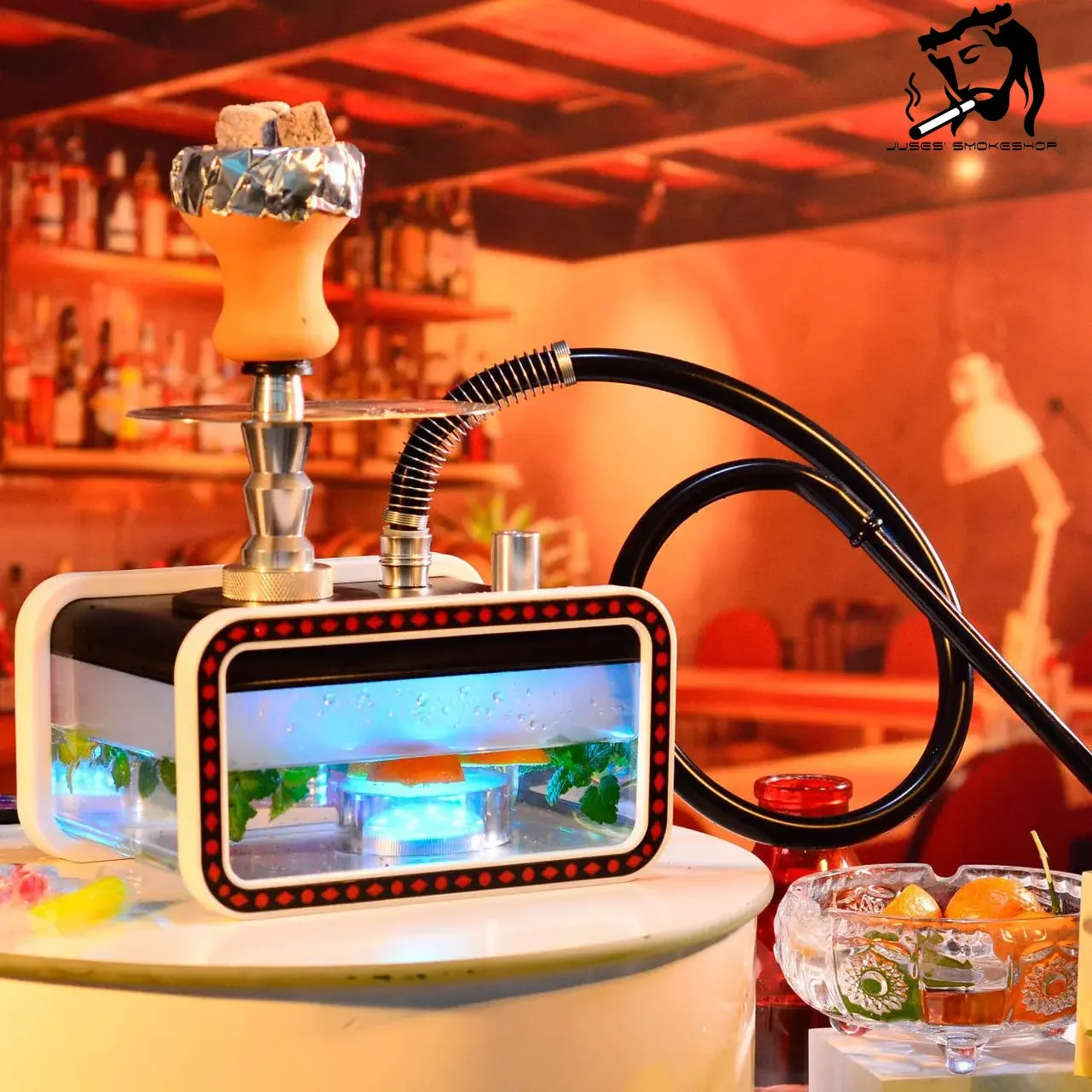 

Акриловый электронный Кальян JUSES, полный комплект с чашей Chicha, одинарный шланг, аксессуары для курения, для электронной сигареты, полный набор