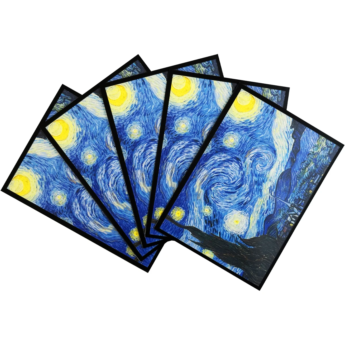 

60 шт., рукава для карт «Звездная ночь Ван Гога», защита для карт, подходит для игровых карт TCG 66x91 мм, идеально подходит для коллекционера игровых карт