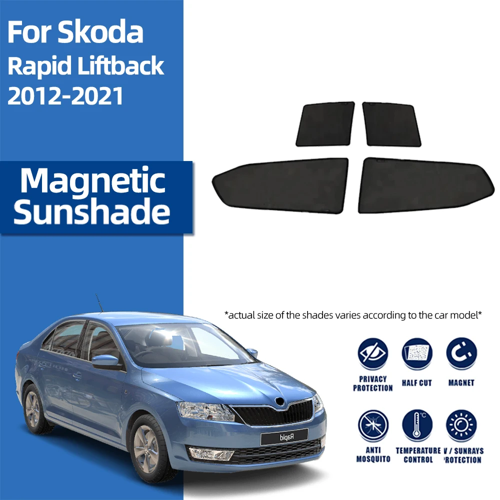 

For Skoda Rapid Liftback NH3 2012-2022 Magnetic Car Sunshade Shield Front Windshield Curtain Rear Side Baby Window Sun Shade