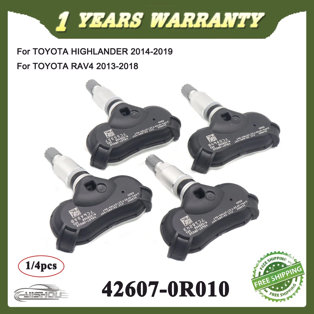 1/4P автомобильный датчик контроля давления в шинах TPMS 42607-0R010 для TOYOTA HIGHLANDER 2014-2019 RAV4 2013-2018 315 МГц 426070R010