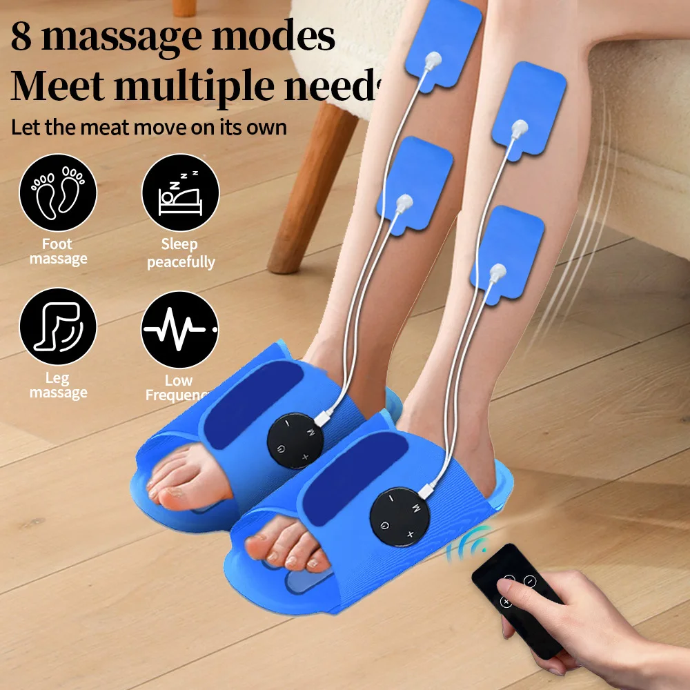 Electric Foot Massager Shoes EMS Pad Rechargeable 8 Adjustable Models Electric Vibrating Foot Muscle Relaxation Massager Shoes