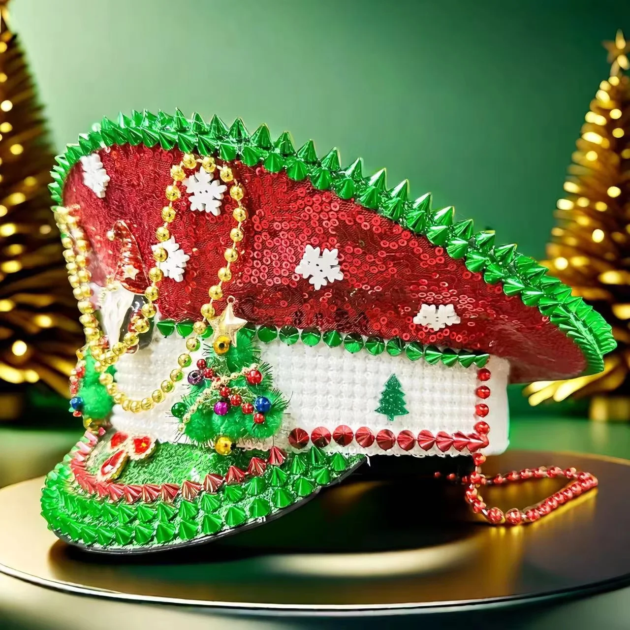 HongLuan  Halloween Costume Hat, Captain Hats Rhinestone for Burning Man Festival Woman, Cosplay Female Accessories