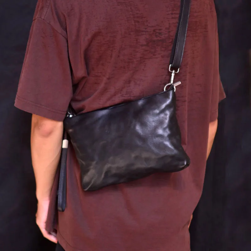 

Кожаная сумка-кроссбоди для повседневного использования, модная сумка через плечо из воловьей кожи, молодежная сумка на одном ремешке, однотонная.