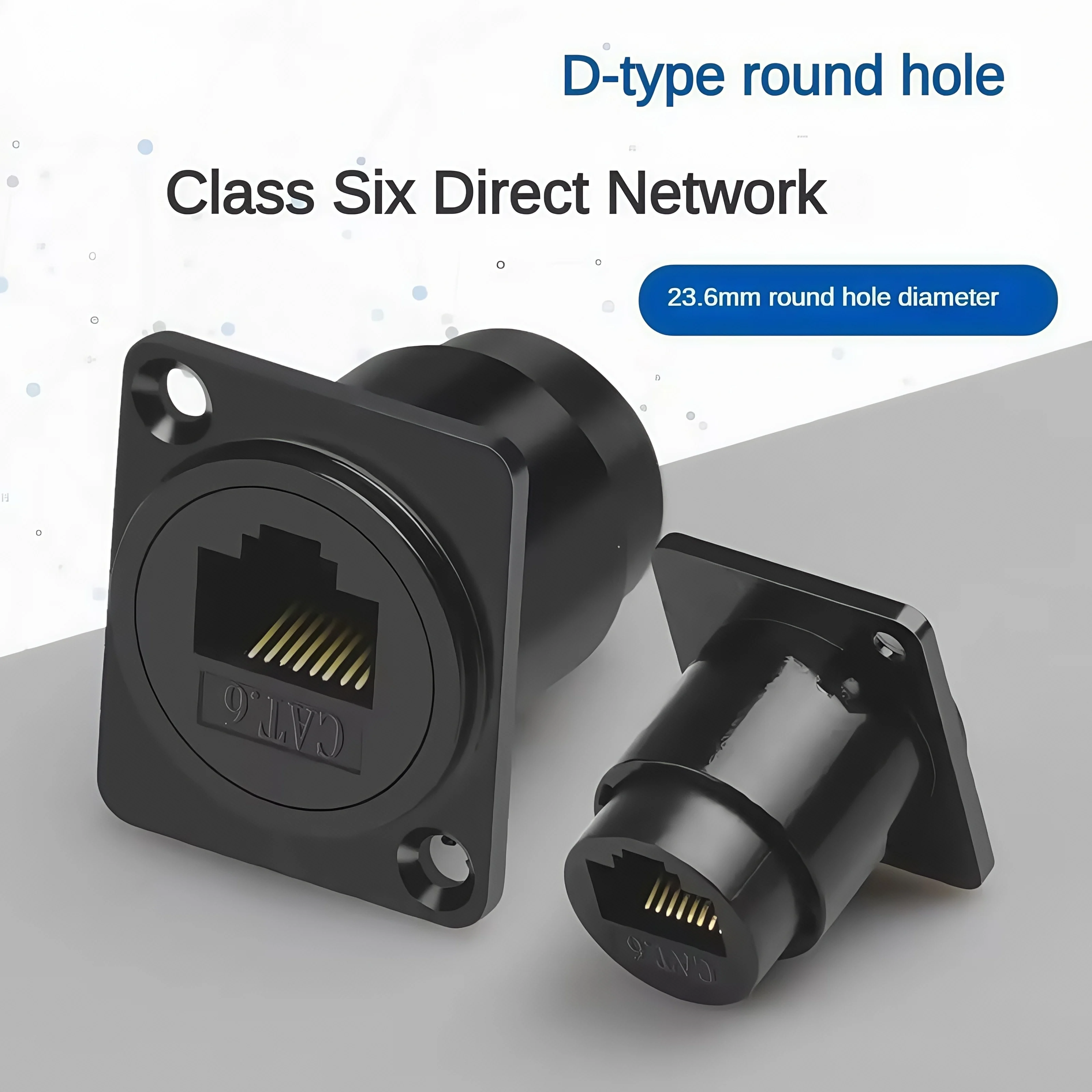 Type D Type 6 network RJ45 CAT6 pass through module Network cable port Data interconnect with a straight socket panel cabinet