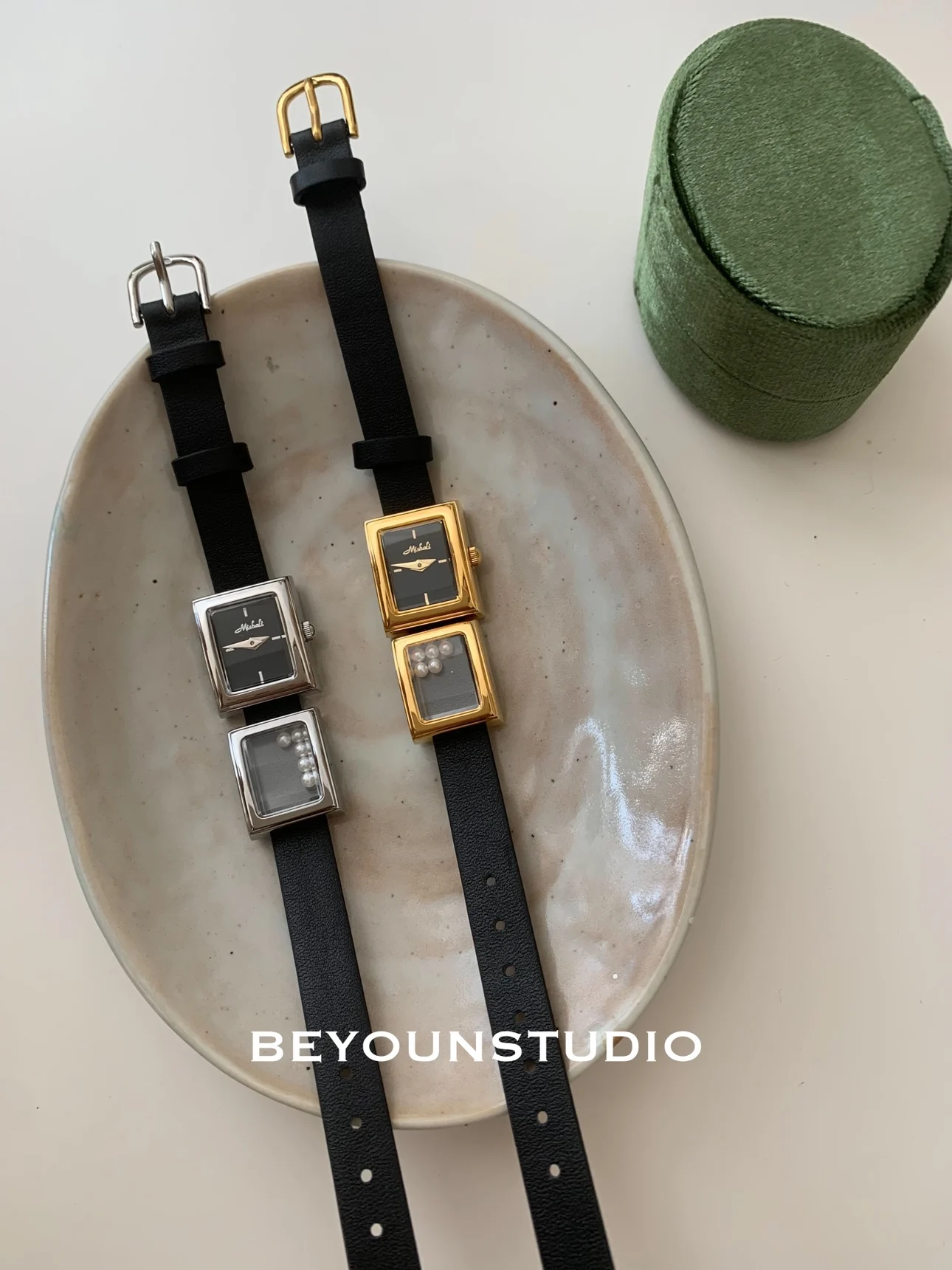 

Elegant Women'S Watch, With A Square Leather Strap And Japanese-Style Minimalist Luxury Dial. A Women'S Accessory And Gift.