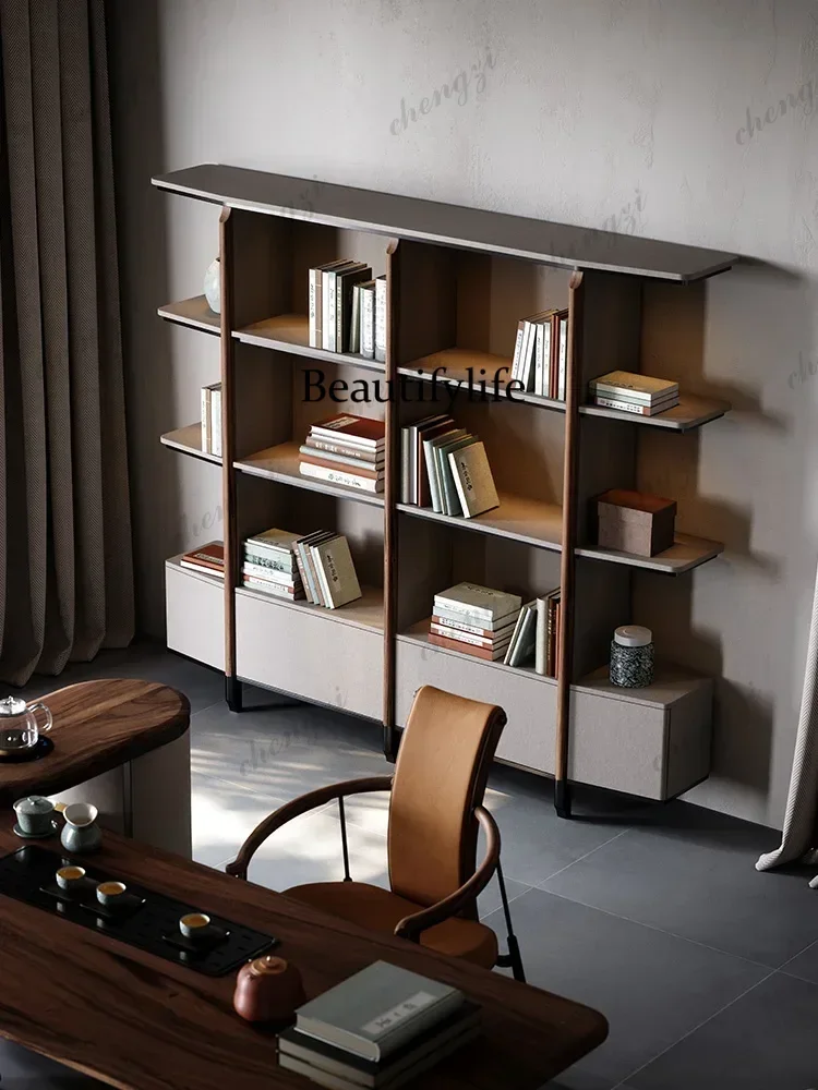 Y136 Y136 Bogu shelf high-end living room stainless steel floor-to-ceiling bookshelf modern tea room designer light luxury bookc