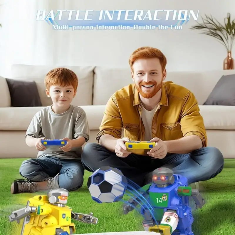 Interaktiver ferngesteuerter Fußballroboter, Doppelspieler-Wettbewerb, Familienbindungsspielzeug, geeignet für Eltern und Kind,