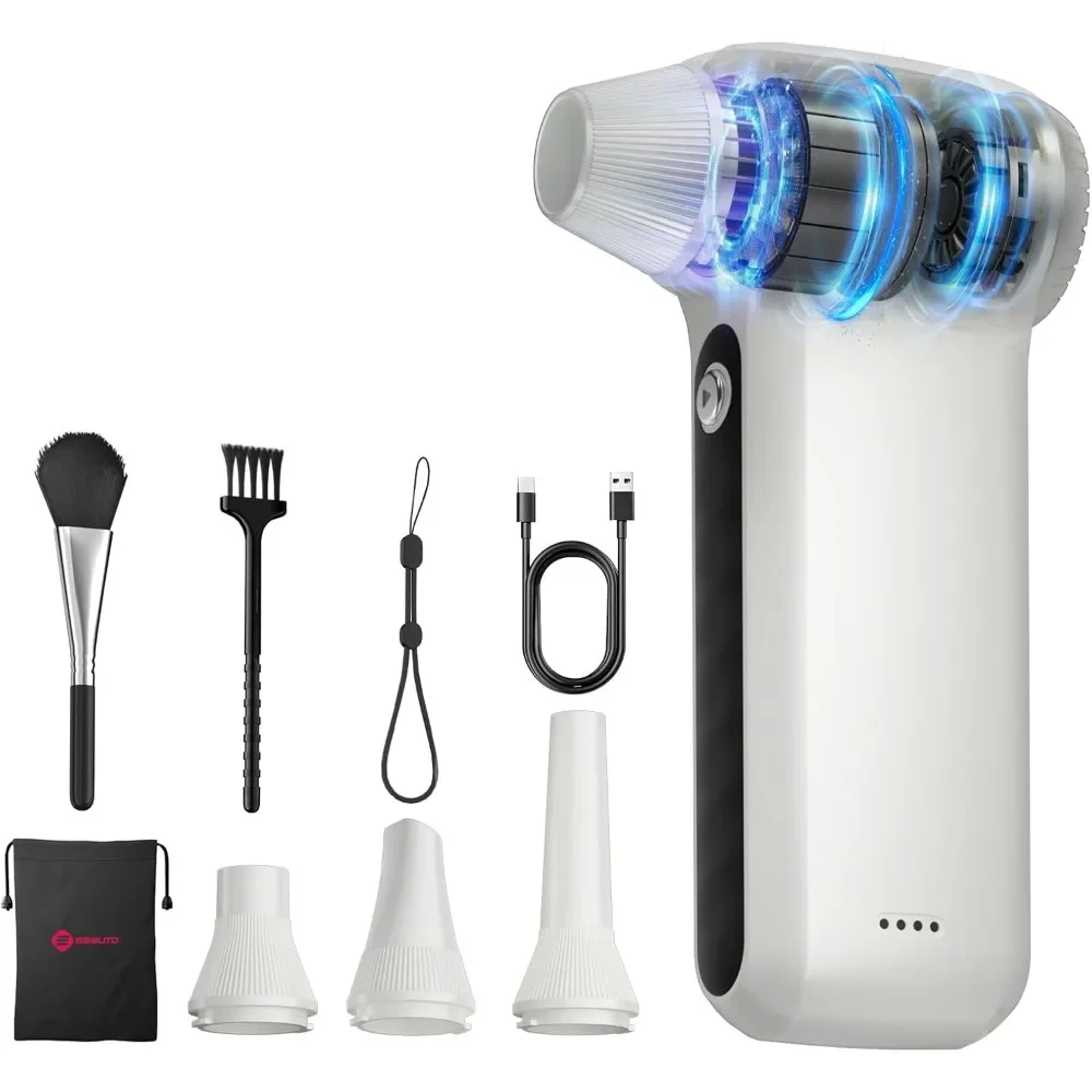 

High Speed Cordless Air Duster with 4 Nozzles 2 Brushes 85m/s Rechargeable Blower for PC Keyboard Car