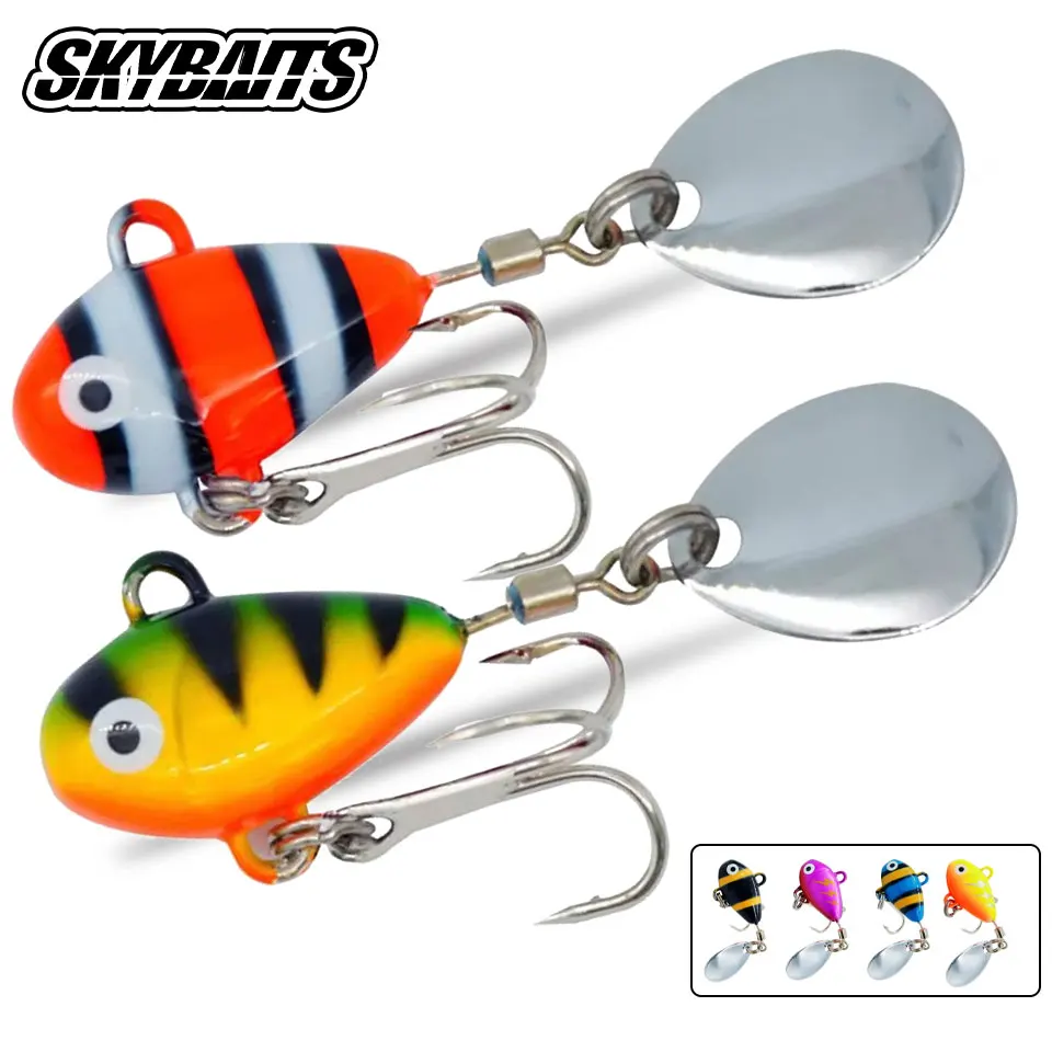 SKYBAITS 1PCS 10g Spinnerbait VIB Metal Artificial Bait Spinning Tail-spinner Swimbait Fishing Lures Fishing Tackle Ocean River