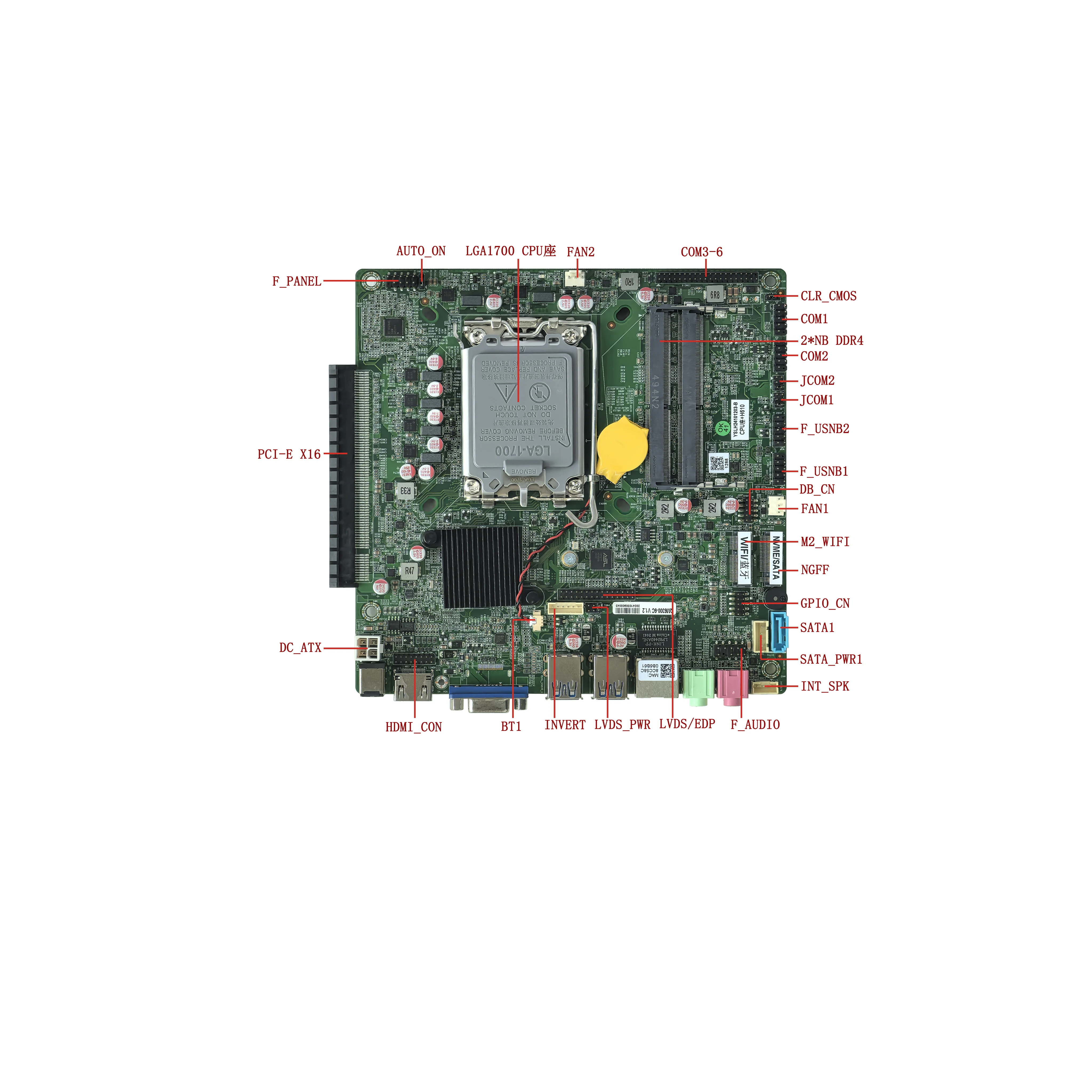 NEW Factory Price Industrial Motherboard Combo  QM6300 Series Support  12th Gen 13th Gen 14th Gen With 2COM USB HDMI DP M.2