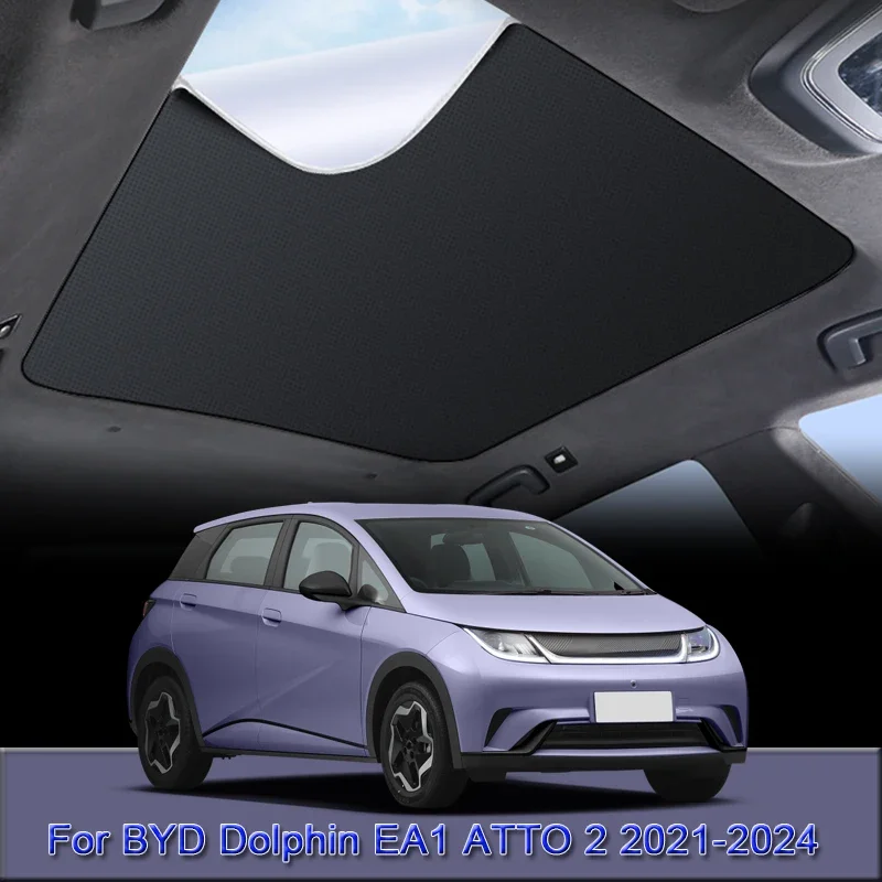 

For BYD Dolphin EA1 ATTO 2 2021-2024 Car Electrostatic Adsorption Sunroof Sunshade Heat Insulation Skylight Sticker Accessory