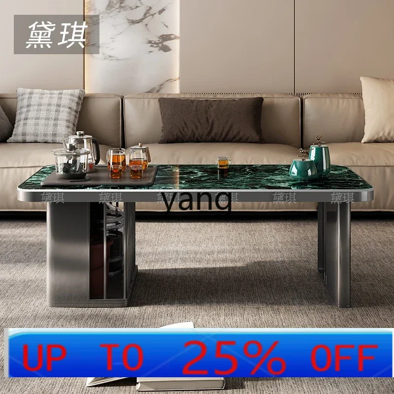 

Lhh rock slab Kung Fu tea table tea brewing integrated light luxury Italian living room home automatic boiling water