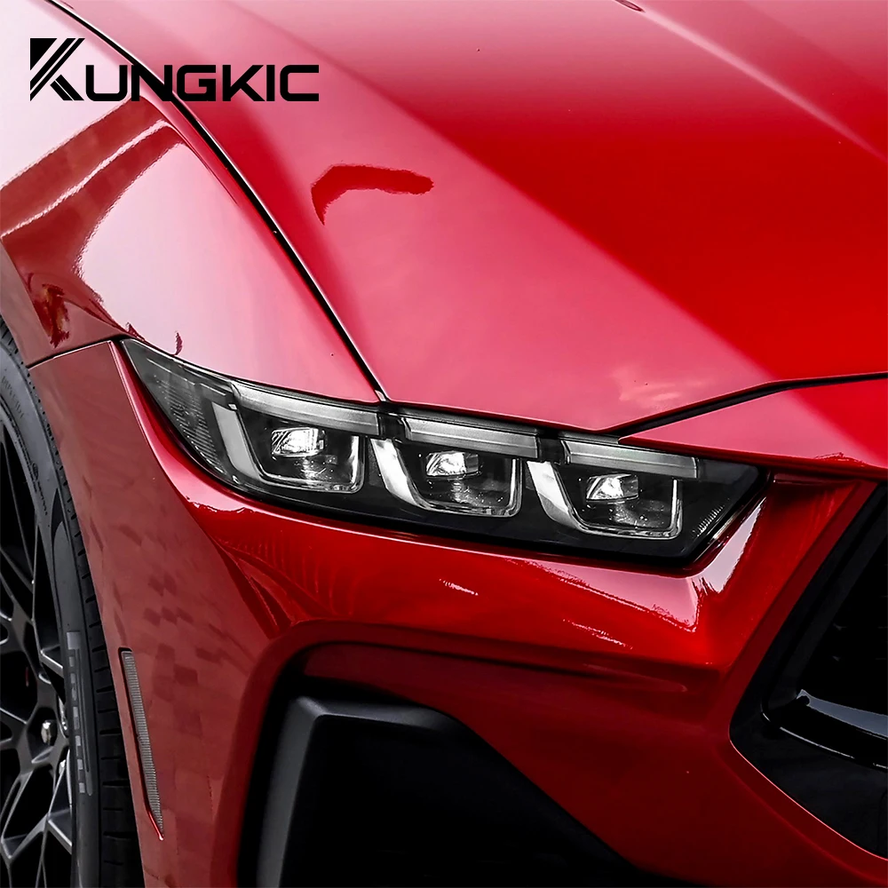 Headlight Film Sticker for Ford Mustang 2024 2025 TPU Car Headlight Protective Film Anti-Scratch Transparent Smoked Black