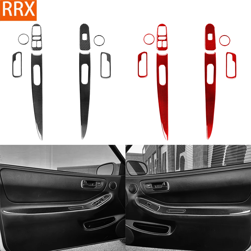 For Acura Integra 1994-2001 Real Carbon Fiber Stickers Door switch armrest speaker panel Car Accessories Interior decorative