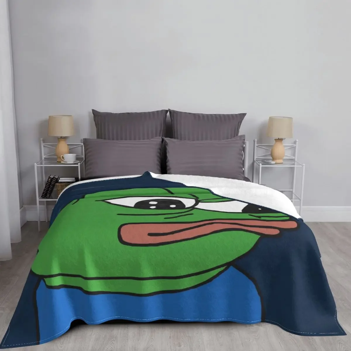 Pepe The Frog Blankets Flannel All Season Apu Apustaja Breathable Ultra-Soft Throw Blanket for Home Couch Bedspreads