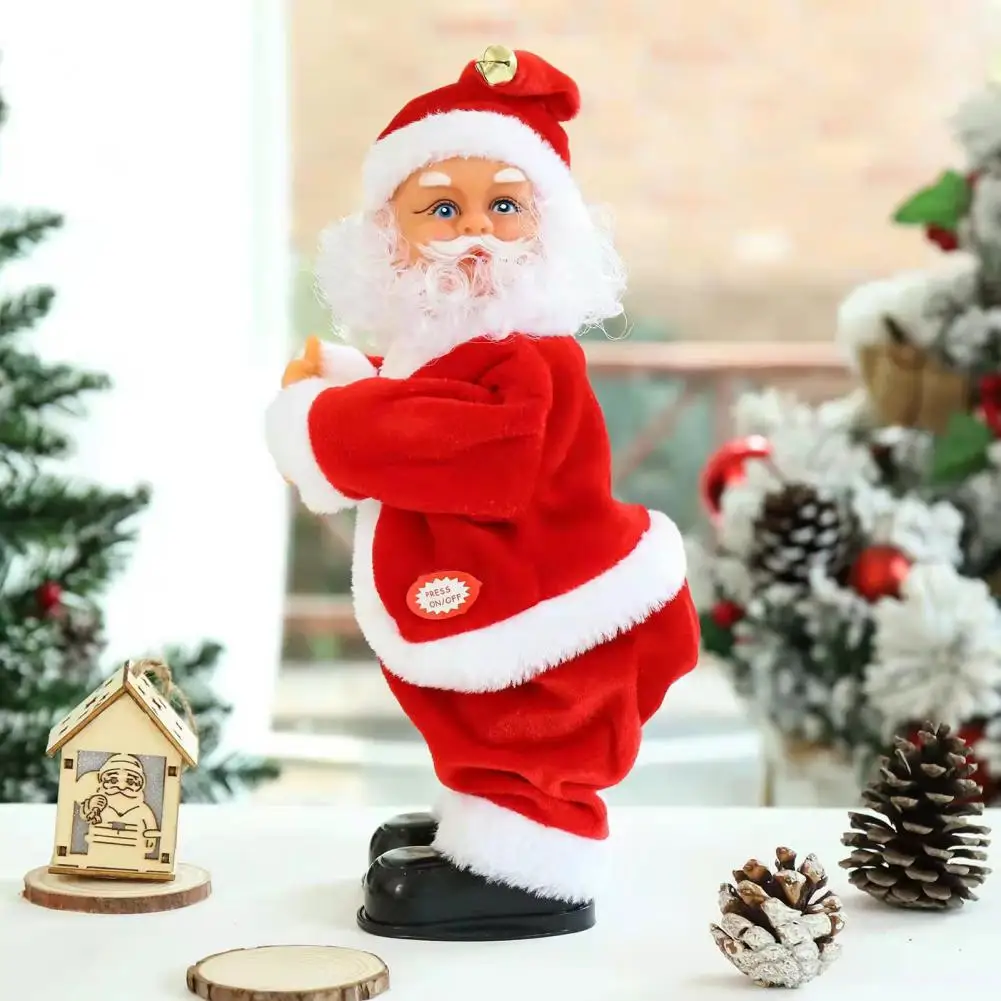 26*12cm Electric Santa Claus Twerking Elderly Doll Buttock Shaking Figurine Dancing Christmas Music Miniature Christmas Decor