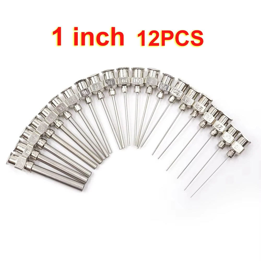 

25mm Luer Lock Dispensing Needle Mixed 8G-30G Stainless Steel Blunt Tip Syringe Glue Ink Flux Solder Paste Adhesive Precision