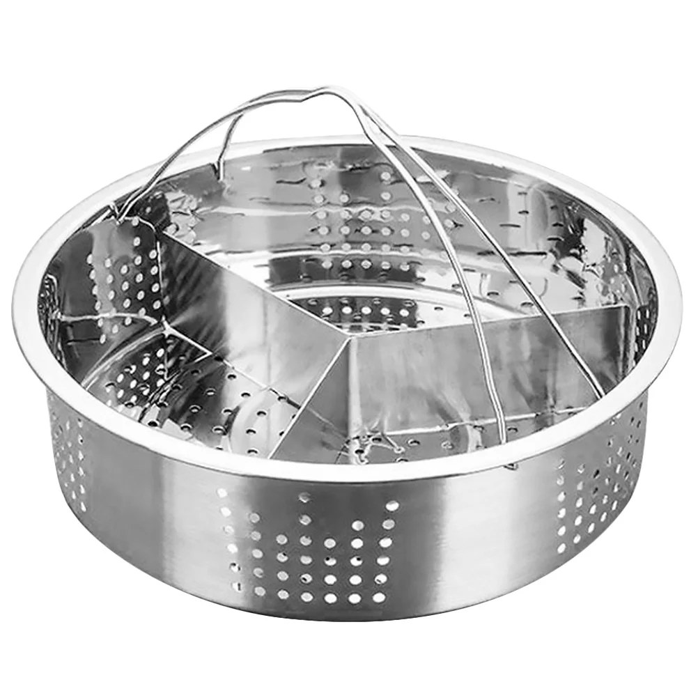 

1Set Food Steamer Basket Stainless Steel Reliable Kitchen Steamer Pot Basket Trivet Rack Cooking Accessory Cooking Steam Pot