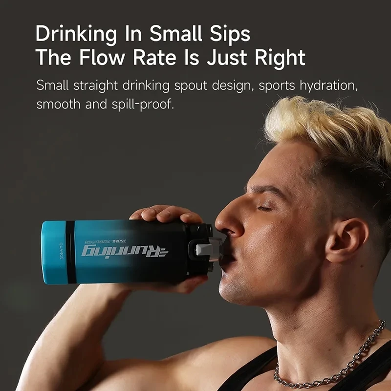 Вместительная бутылка для воды QUANGE из тритана, герметичная, портативная, для улицы, путешествий, спорта, фитнеса, тренажерного зала, велоспорта, летние бутылки для воды 760 мл
